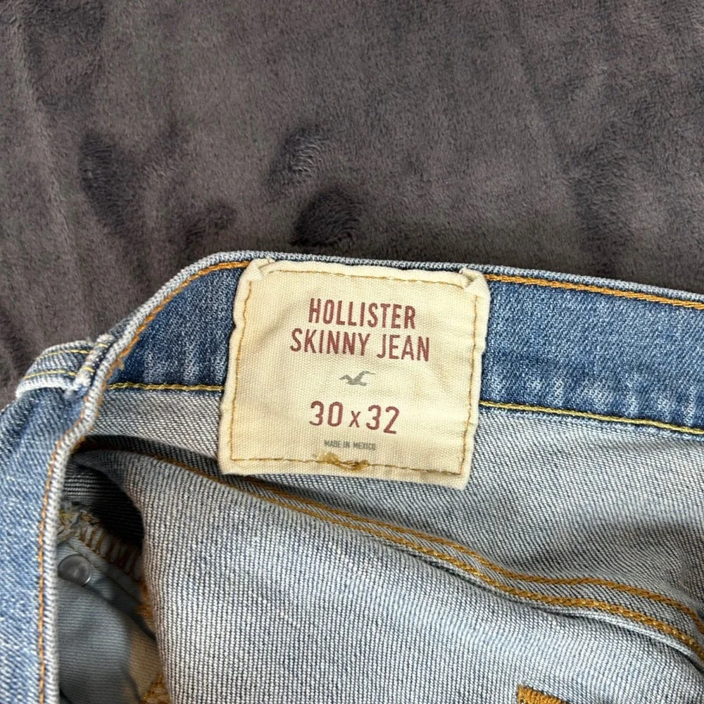 Hollister‎ Skinny Jeans Mens 30x32 Blue Light Wash Denim Low Rise Casual 1694